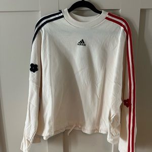 Adidas flower stripe sweatshirt